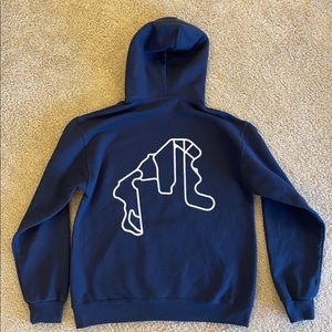 M Blue Hoodie - Thunderhill Raceway Motorsports Park race track map